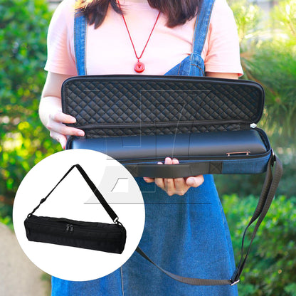 BQLZR 13x6x41cm Portable Canvas 16 Hole Flute Soft Case Handbag Gig Bag Black