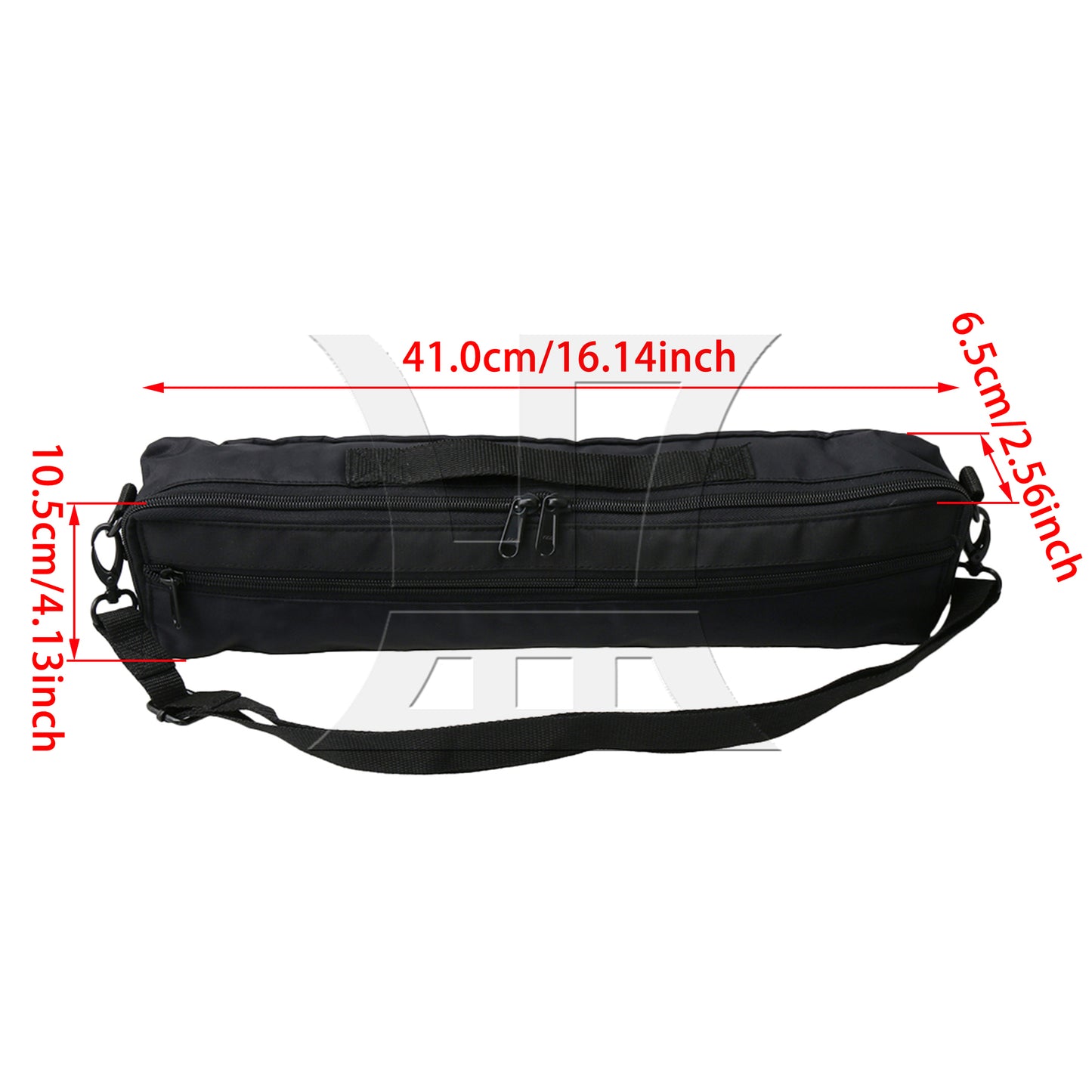 BQLZR 13x6x41cm Portable Canvas 16 Hole Flute Soft Case Handbag Gig Bag Black