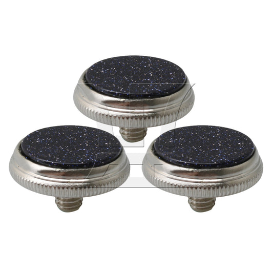 3x Zinc Alloy Silver Trumpets Finger Buttons Starry Sky Inlay Replacement Part
