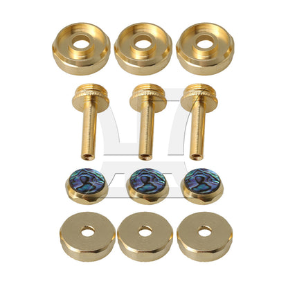 BQLZR 3x Trumpets Abalone Shell Finger Buttons Top Bottom Valve Caps Connecting Rods