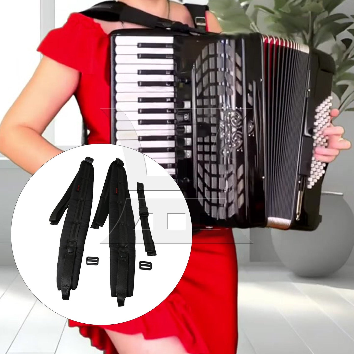 120 Bass Large Adjustable Permeability Thick Mesh Accordian Strap