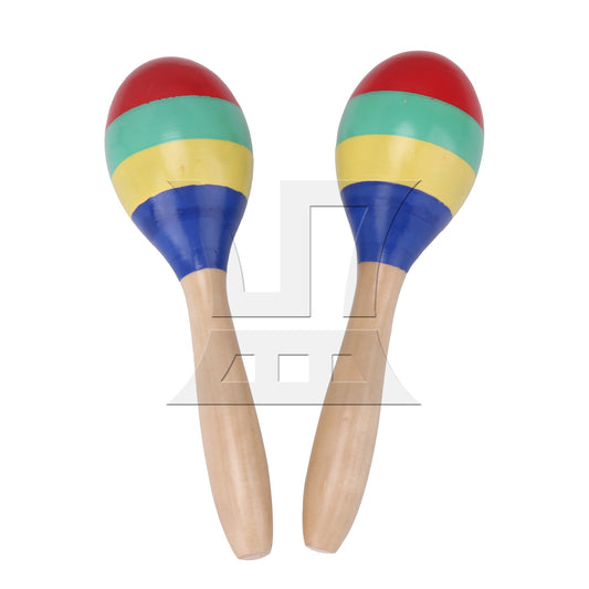 2 Pcs Colorful Sand Ball Hammers Wooden Rattle Shakers Musical Educational