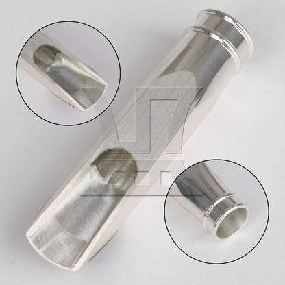 Silver-Plated Alto Sax Eb Mouthpiece 9# Music Instrument w/ PU Leather Cap