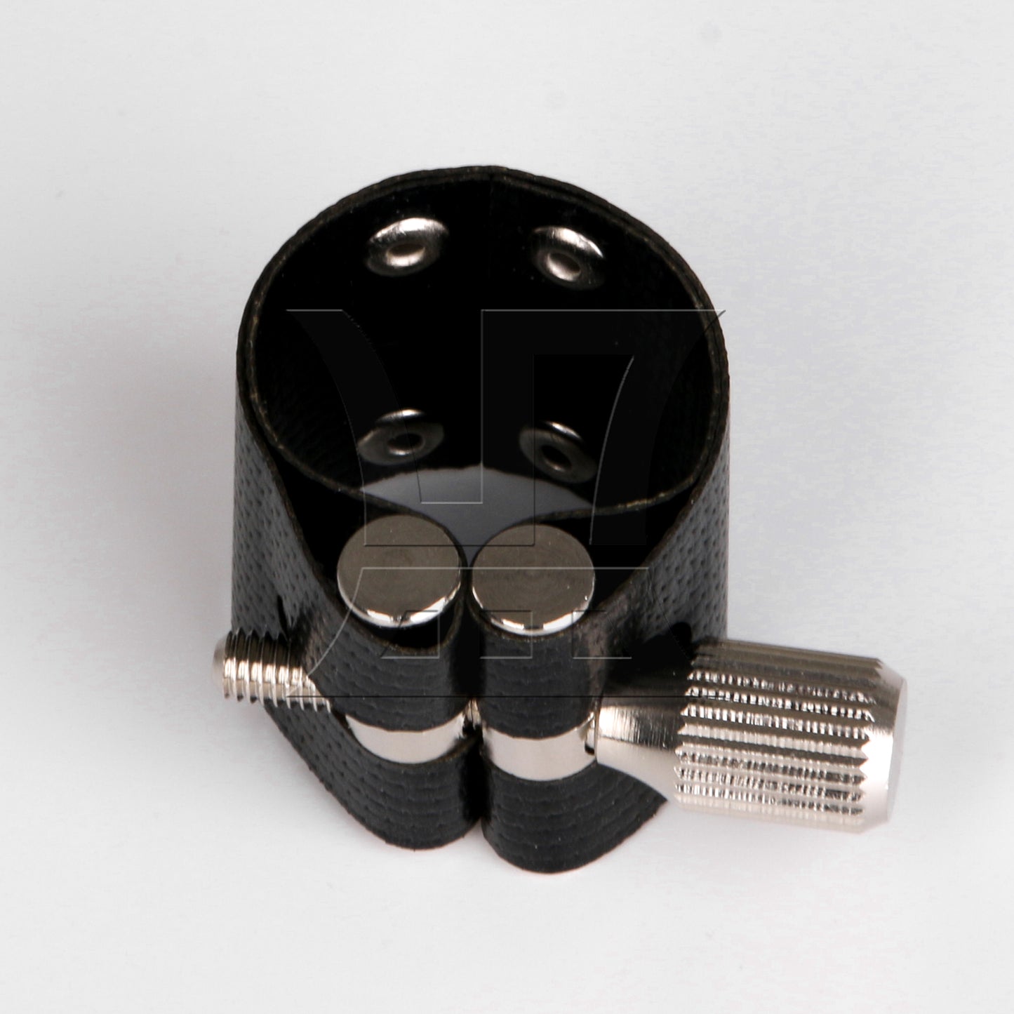 BQLZR Tenor Sax Mouthpiece Leather Ligature Fastener with PU Cap Silver