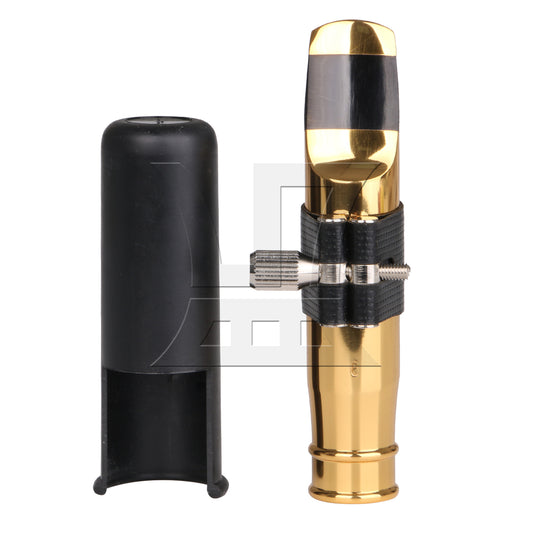 BQLZR Professional Gold-Plated Tenor Saxophone Mouthpiece 6# w/ PU Leather Cap
