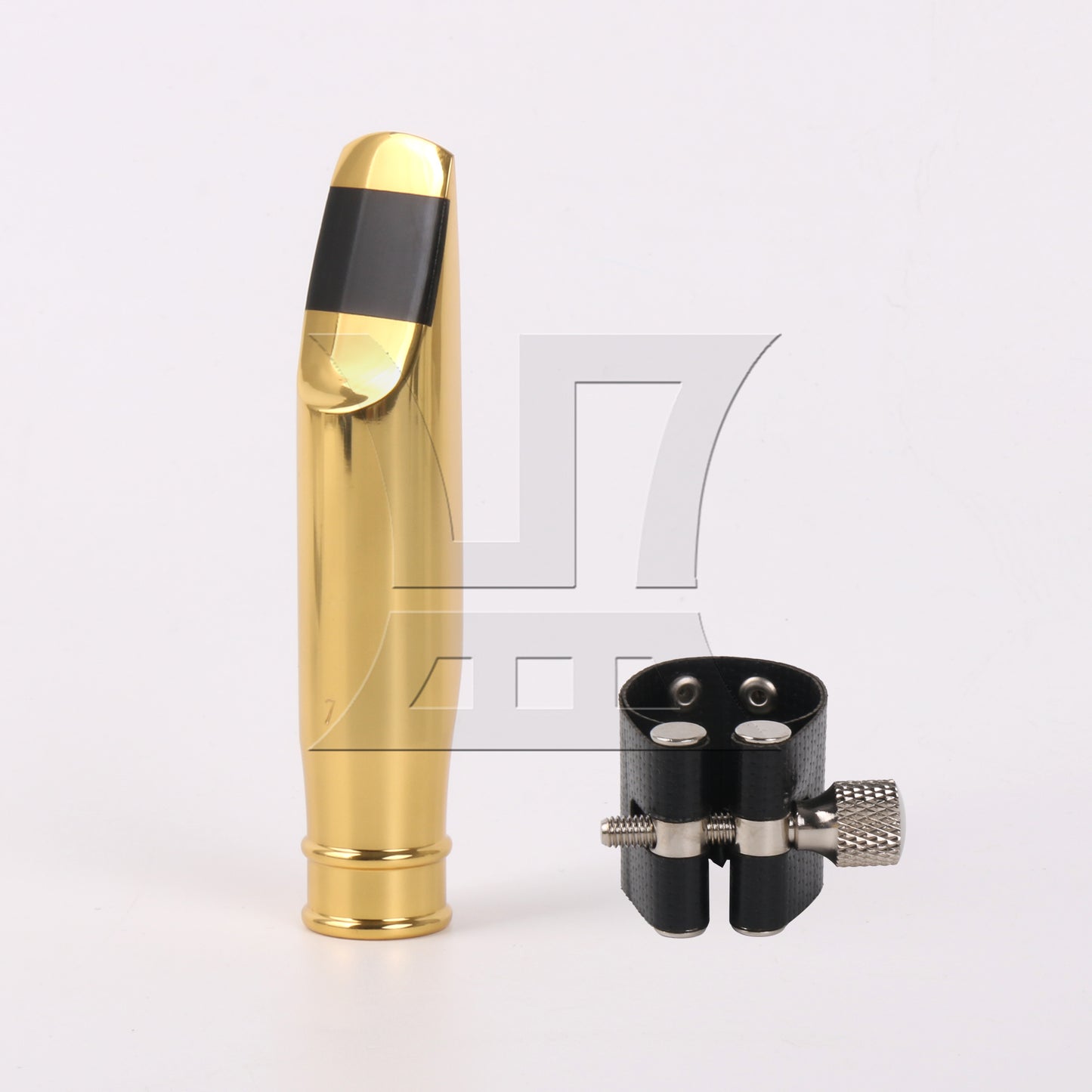 BQLZR Professional Gold-Plating Tenor Saxophone Mouthpiece 7# PU Leather Clip Cap