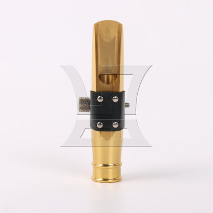 BQLZR Professional Gold-Plating Tenor Saxophone Mouthpiece 7# PU Leather Clip Cap