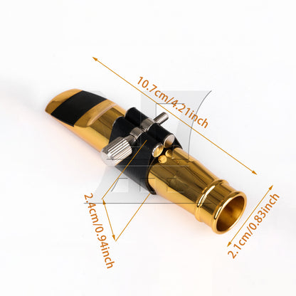 BQLZR Professional Gold-Plating Tenor Saxophone Mouthpiece 7# PU Leather Clip Cap