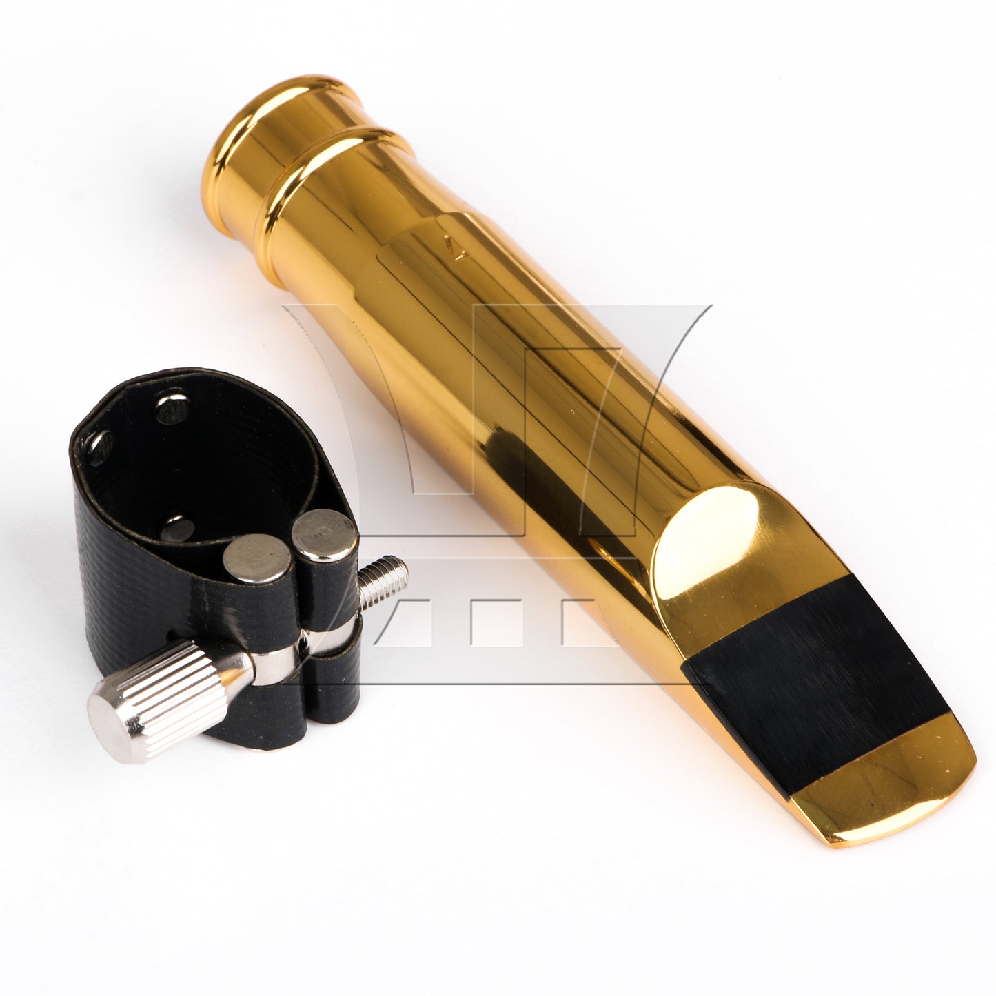 BQLZR Professional Gold-Plating Tenor Saxophone Mouthpiece 7# PU Leather Clip Cap