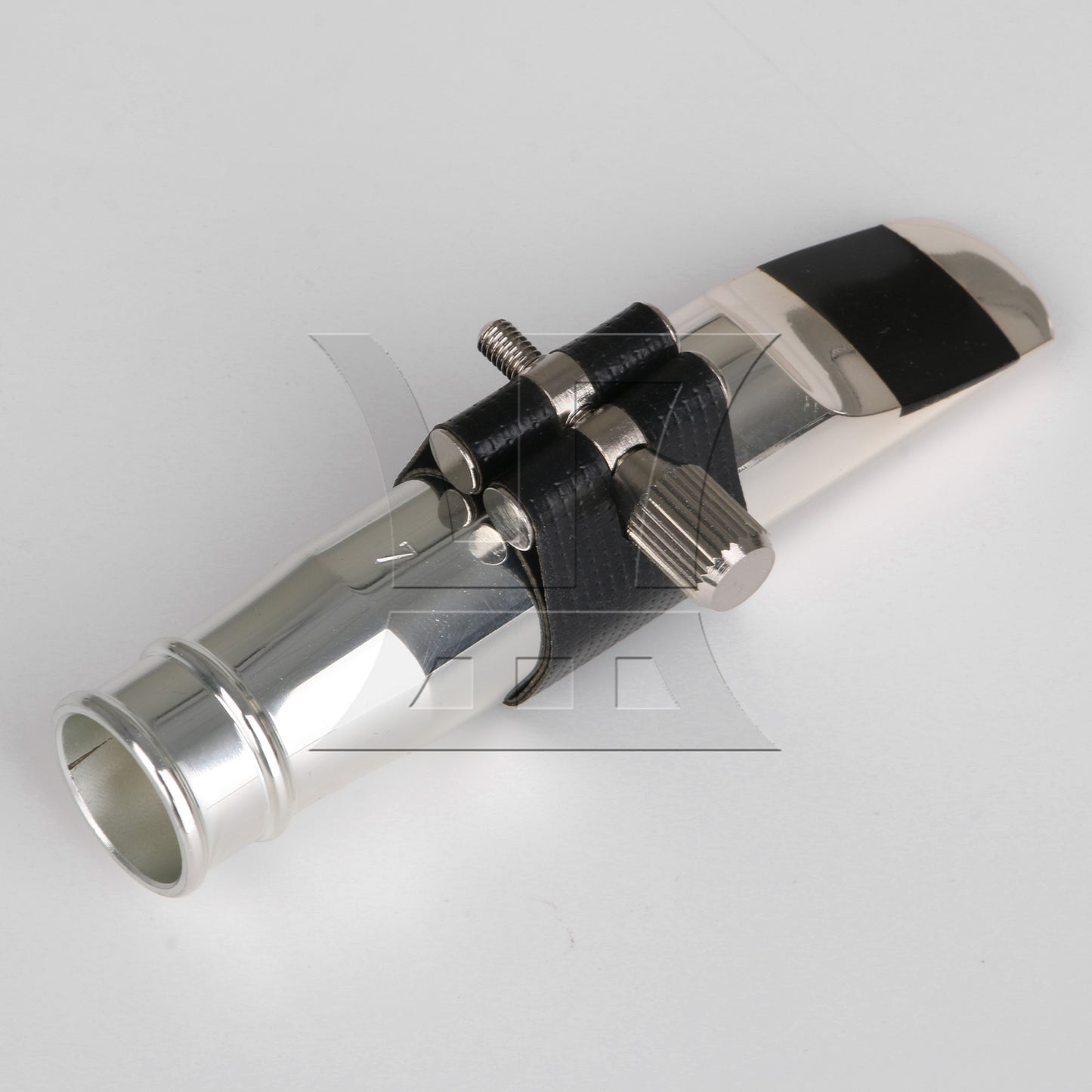 BQLZR 7# Jazz Tenor Sax Mouthpiece PU Leather Ligature Fastener Cap Silver