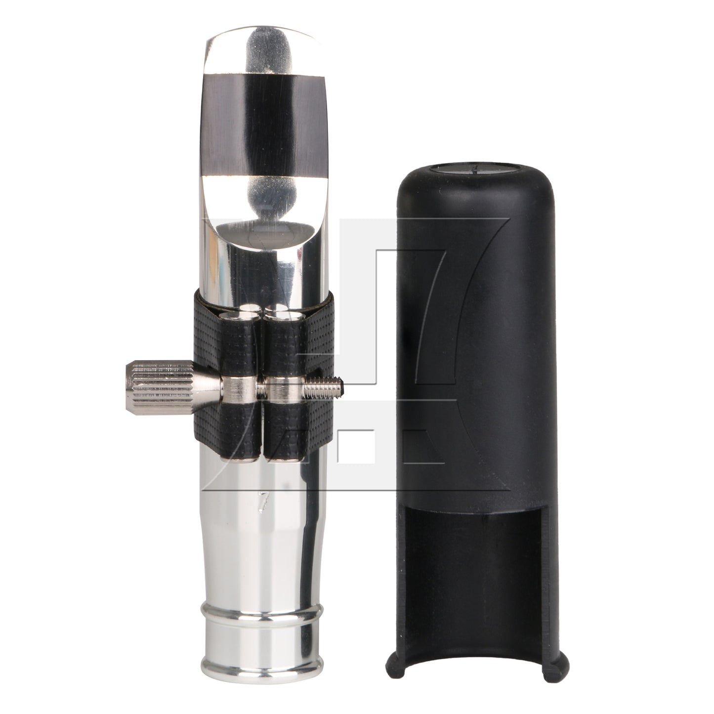 BQLZR 7# Jazz Tenor Sax Mouthpiece PU Leather Ligature Fastener Cap Silver