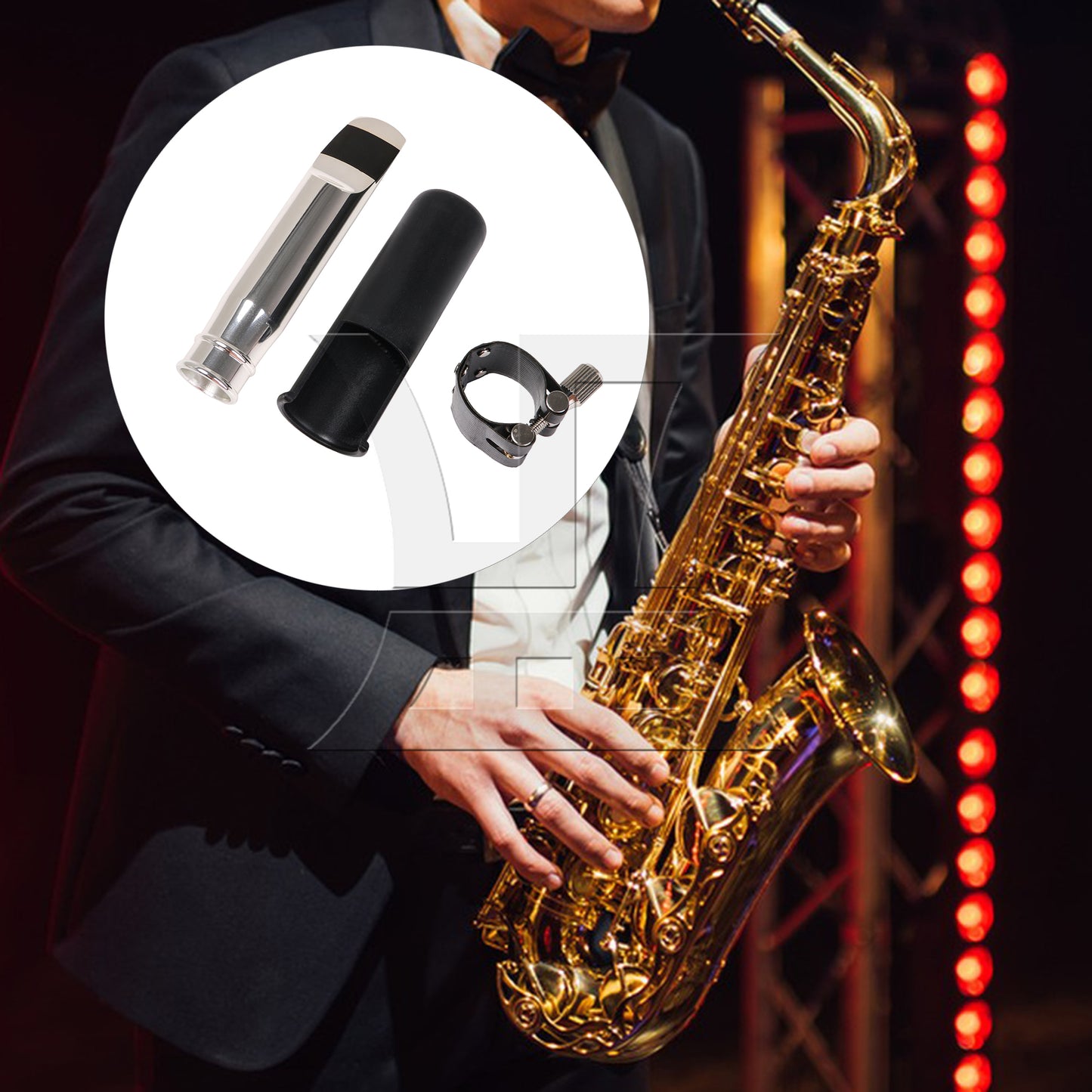 BQLZR 9# Jazz Tenor Saxophone Mouthpiece PU Leather Ligature Fastener Cap