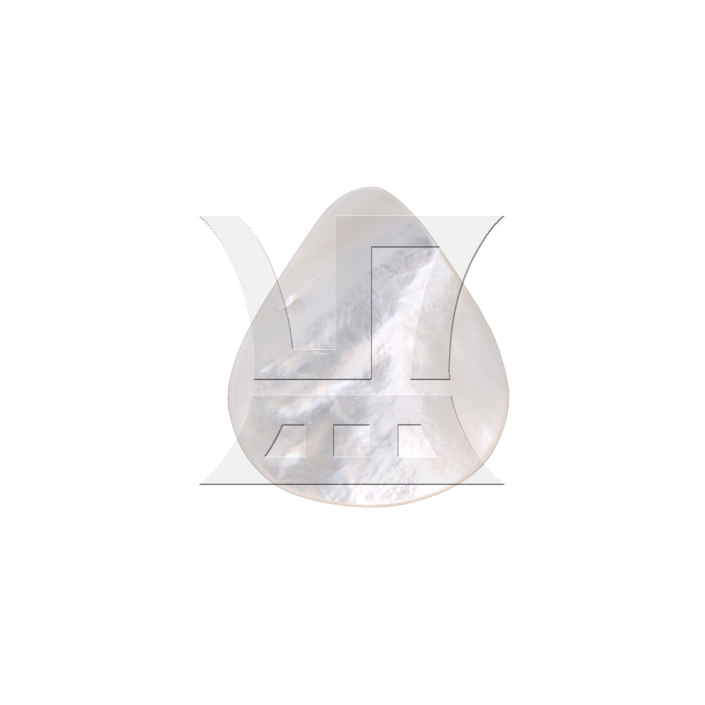 30x26x1.2 MM Guitar Pick for Classical Guitar White Seashell
