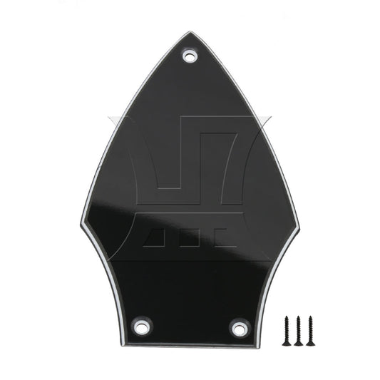 Plastic Black Bass Electric Guitar Truss Rod Cover HA-1009 9.03x5.57x0.23cm