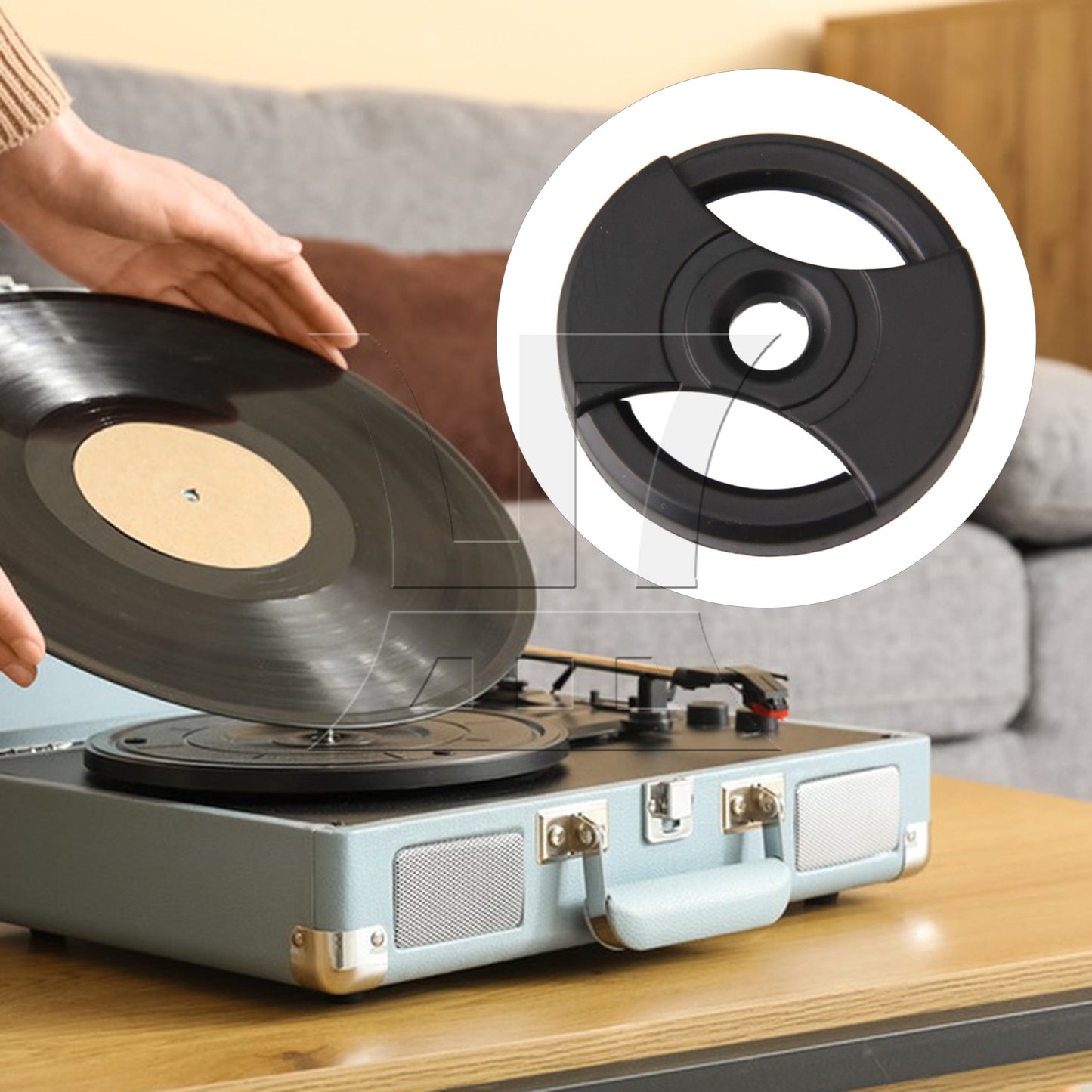 BQLZR 38x7.2x7mm Black Plastic Record Adapter Snap In Inserts for 7" 45rpm Record