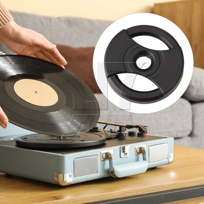 BQLZR 38x7.2x7mm Black Plastic Record Adapter Snap In Inserts for 7" 45rpm Record