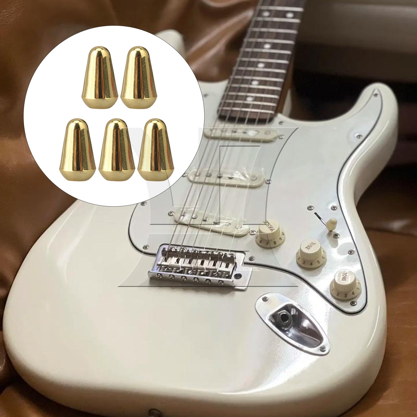 BQLZR Golden Plastic Guitar 5 Way Toggle Switch Caps 3.5mm Slot Replacement Par
