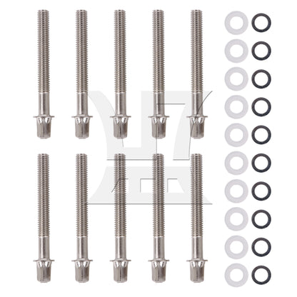 10Pieces Metal Drum Kit Screw Tight Tension Rod M6x50mm with Gasher for Snare