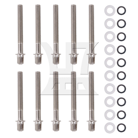 10Pieces Metal Drum Kit Screw Tight Tension Rod M6x50mm with Gasher for Snare
