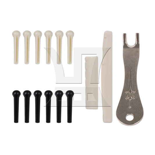15Pieces Bridge Pins & Saddle & Nut & Pin Puller for Acoustic Guitar 6 Strings