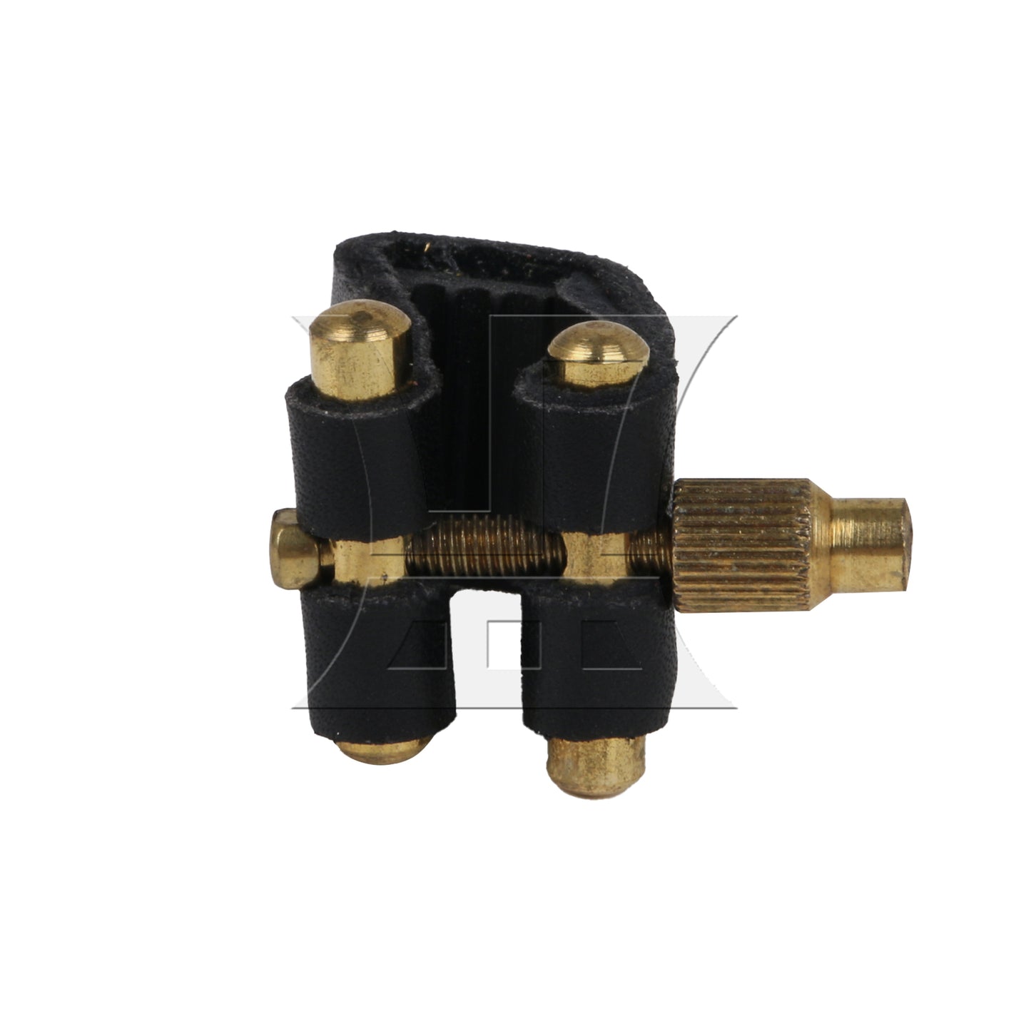 BQLZR Sax Golden Black Leather Ligature with Mouthpiece Cap for Soprano Saxophone