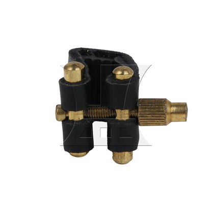 BQLZR Sax Golden Black Leather Ligature with Mouthpiece Cap for Soprano Saxophone