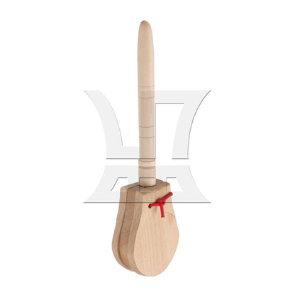 2Pieces Natural Wooden Castanets Clappers with Handle Percussion Instrument