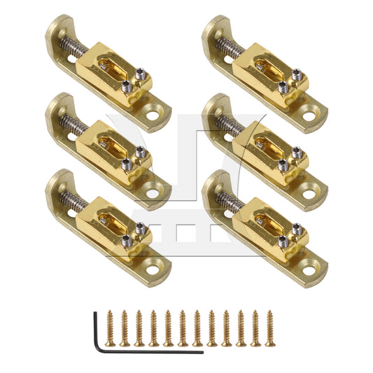 6 Pcs 1.69"x0.41"x0.59" Roller Bridge Saddles Golden Replace for Guitar Parts