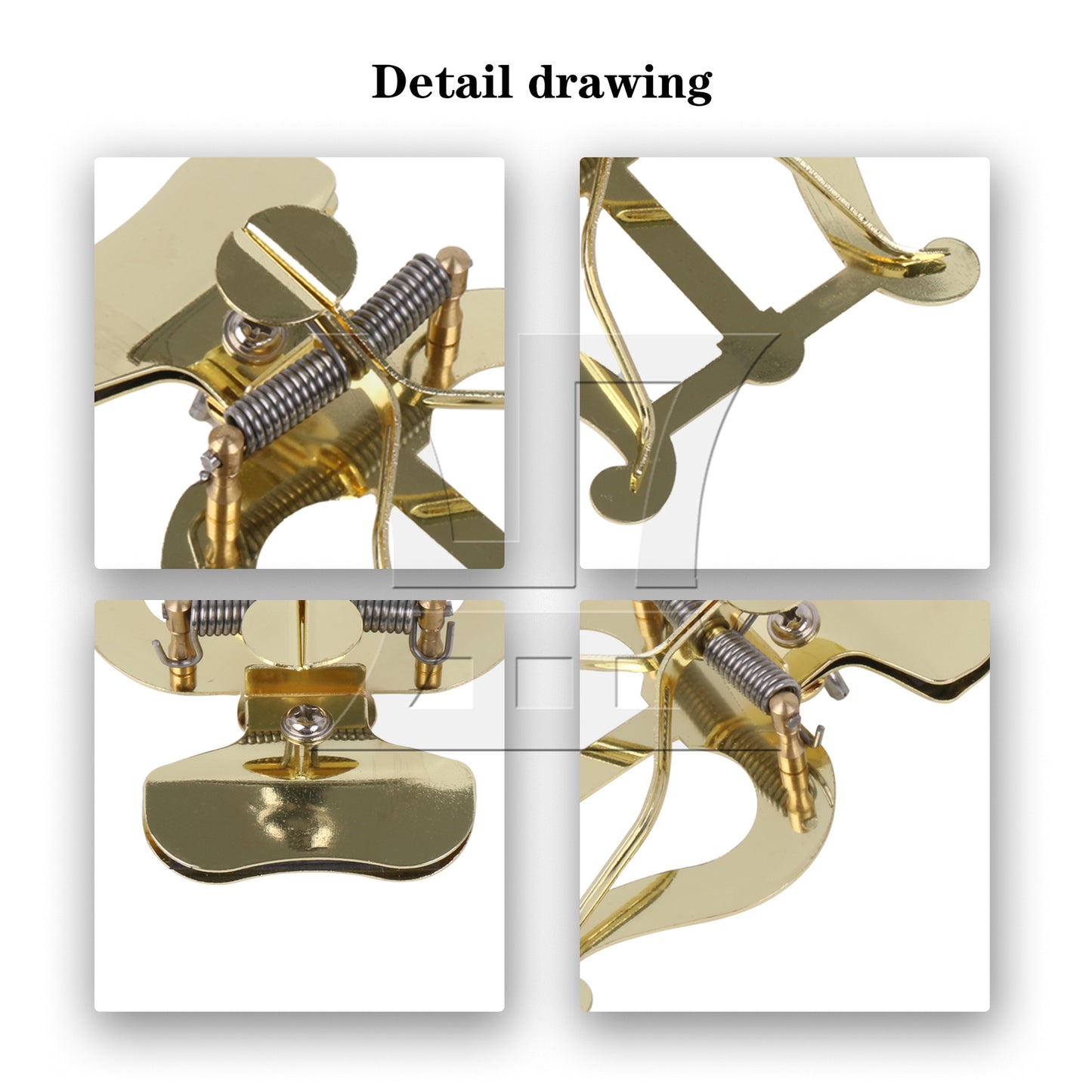 BQLZR Trombone Marching Lyre Clamp On Gold Plating Clip Set with Swab & Storage Bag