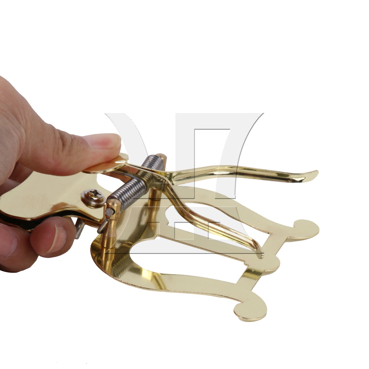 BQLZR Trombone Marching Lyre Clamp On Gold Plating Clip Set with Swab & Storage Bag