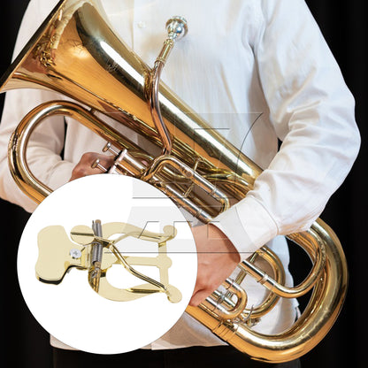 BQLZR Trombone Marching Lyre Clamp On Gold Plating Clip Set with Swab & Storage Bag