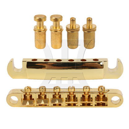 BQLZR 1pc Upper and Lower Piano Bridge Set Gold Replacement  For LP