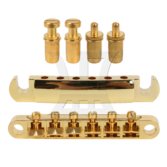 BQLZR 1pc Upper and Lower Piano Bridge Set Gold Replacement  For LP