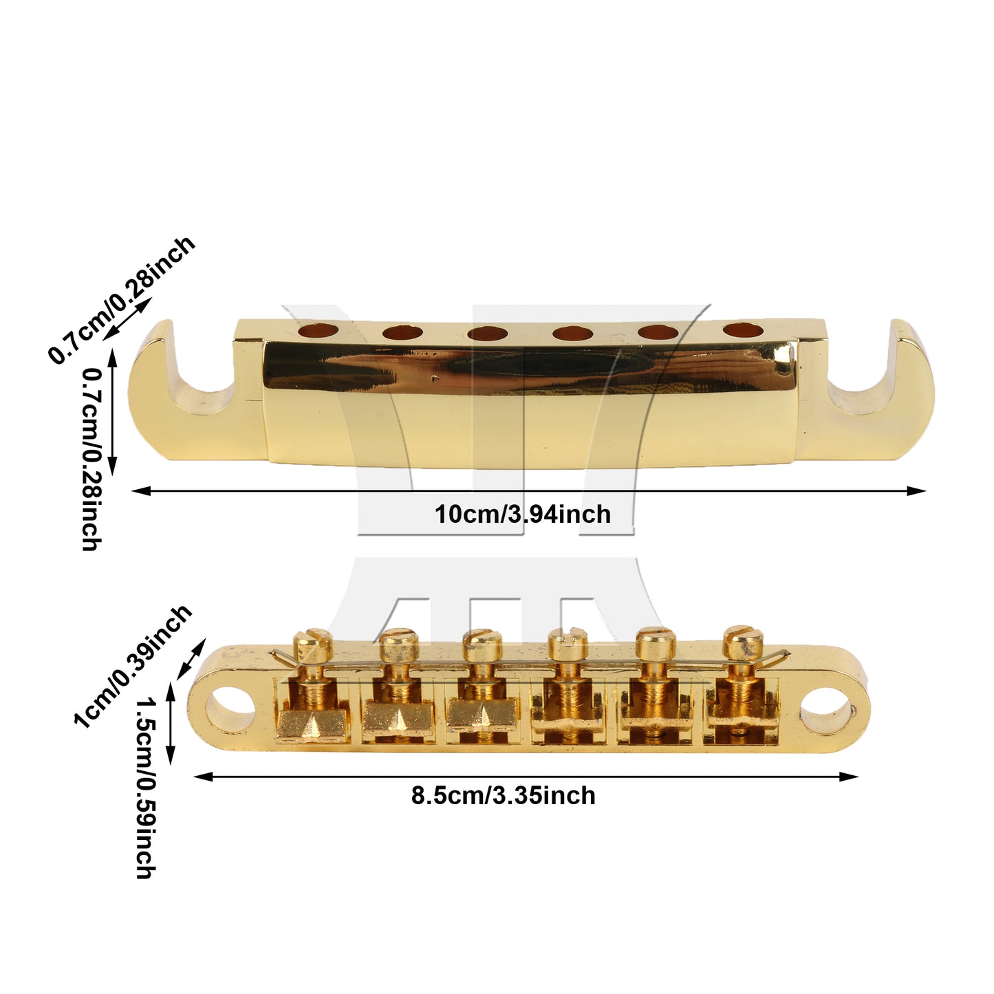 BQLZR 1pc Upper and Lower Piano Bridge Set Gold Replacement  For LP