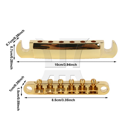 BQLZR 1pc Upper and Lower Piano Bridge Set Gold Replacement  For LP