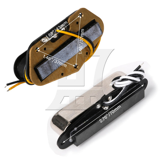 Ceramic Magnet Pickup Single Coil Part Set for Guitar Neck & Bridge 6K 7K