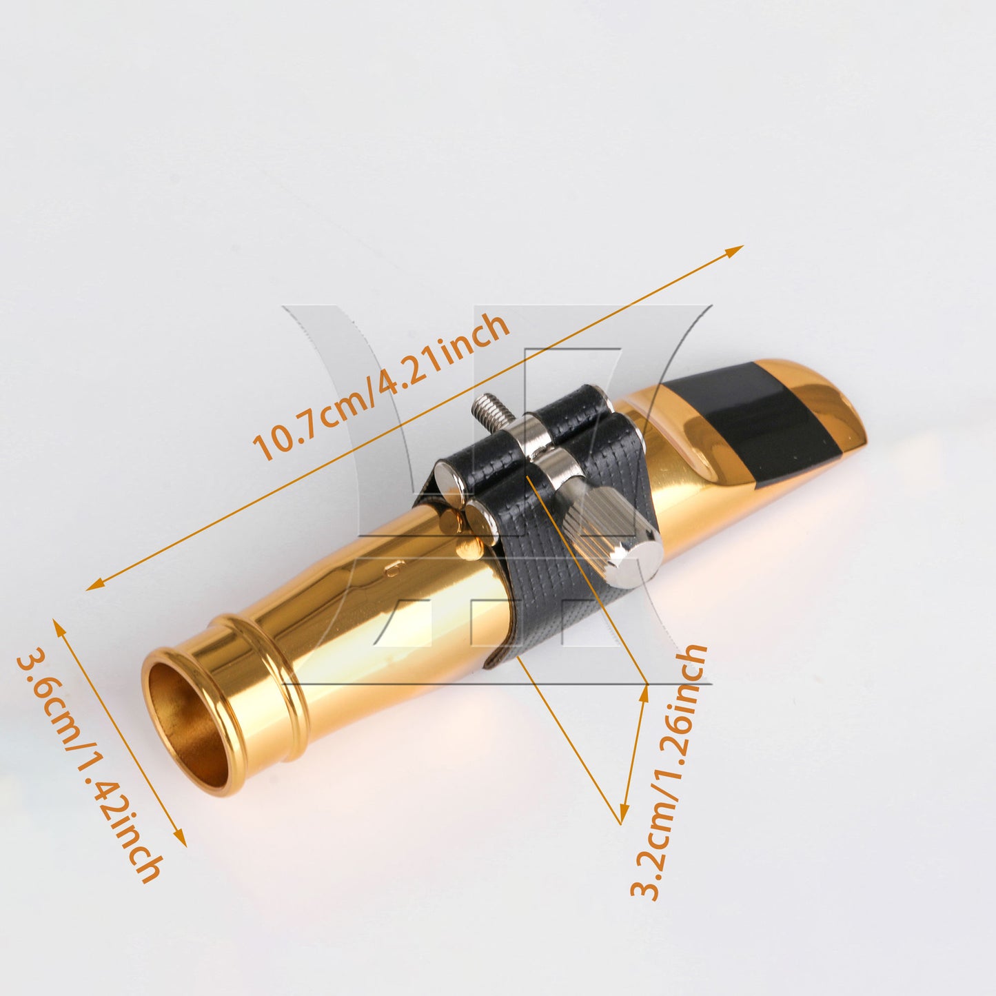 BQLZR Tenor Saxophone Mouthpiece 6# Clamp Cap Kit for Jazz & Pop Music Gold Plated