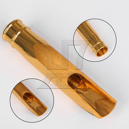 BQLZR Tenor Saxophone Mouthpiece 6# Clamp Cap Kit for Jazz & Pop Music Gold Plated