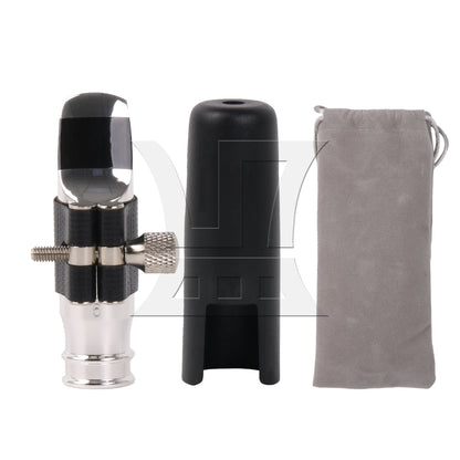 Silver Plated JAZZ 6# Mouthpiece Leather Ligature Set for Bb Soprano Saxophone