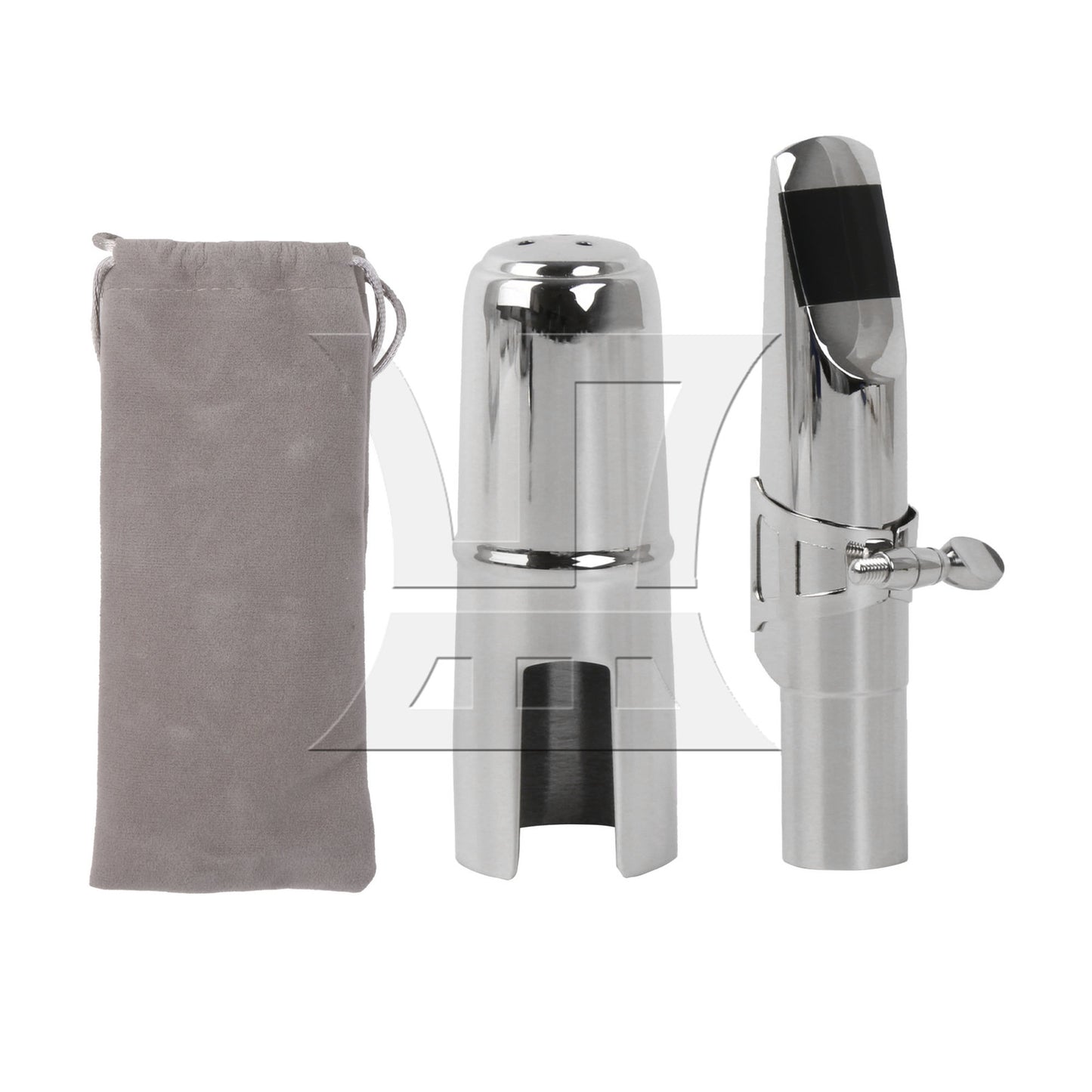 BQLZR Yibuy Tenor Saxophone Sax Mouthpiece with Square Ligature Silver 6# B-Flat