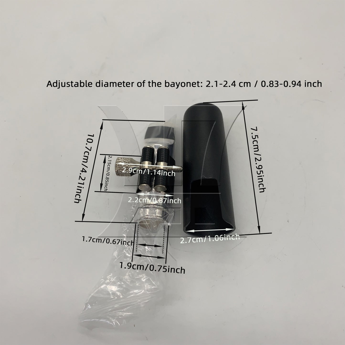 BQLZR Yibuy Tenor Saxophone Sax Mouthpiece with Square Ligature Silver 6# B-Flat