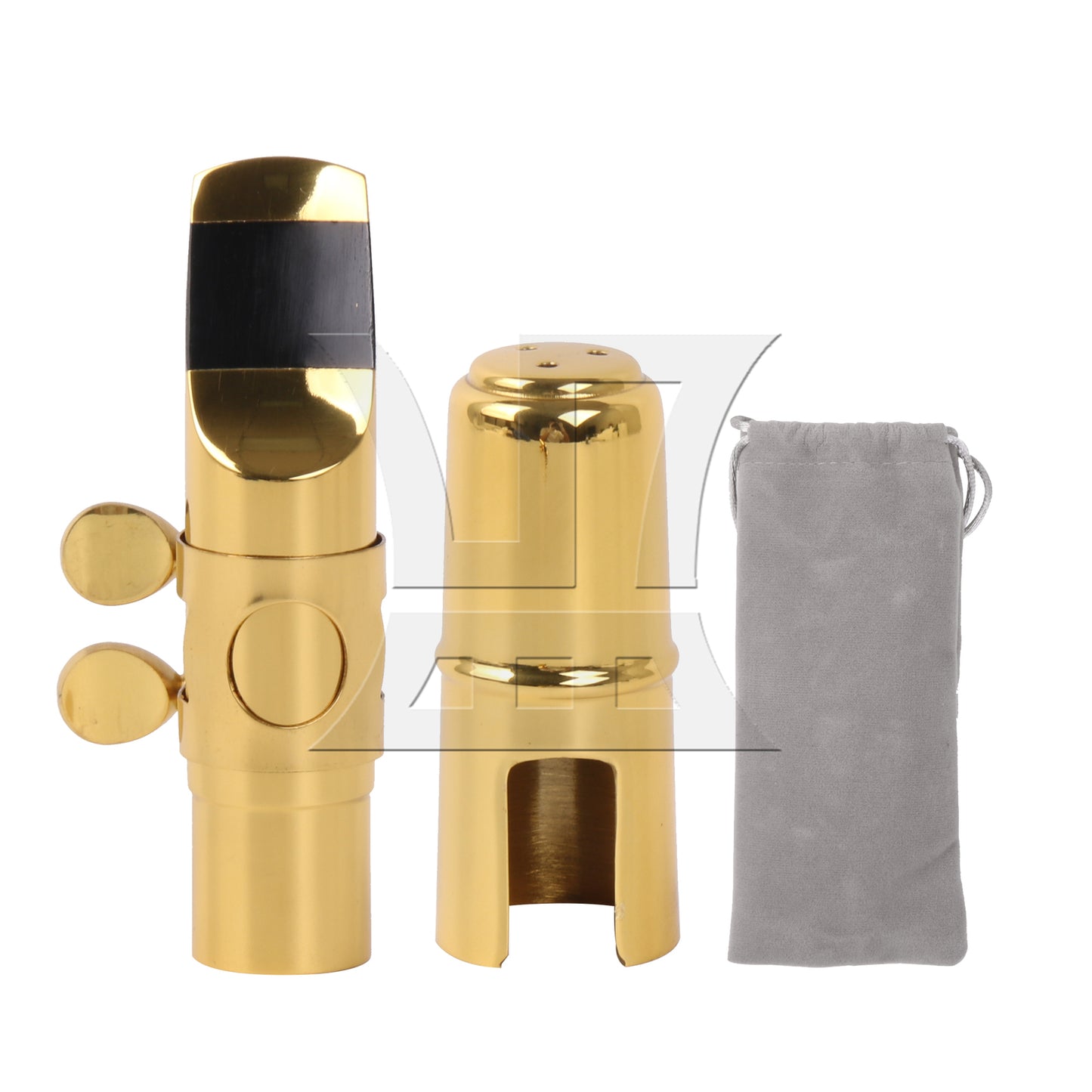 BQLZR Gold plated #7 B Flat Soprano Sax Saxophone Mouthpiece with Ligature Part