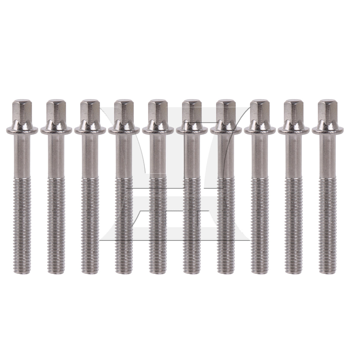BQLZR 10 Pieces Drum Tension Rods M6x45mm Replacement Drum Kit Screws Silver