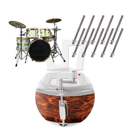 BQLZR Drum Tension Rods M6 x 64mm Replacement Drum Kit Screws Silver
