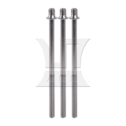 BQLZR  M6 Thread Dia Drum Tension Rods 100mm Length Drum Kit Screws Silver