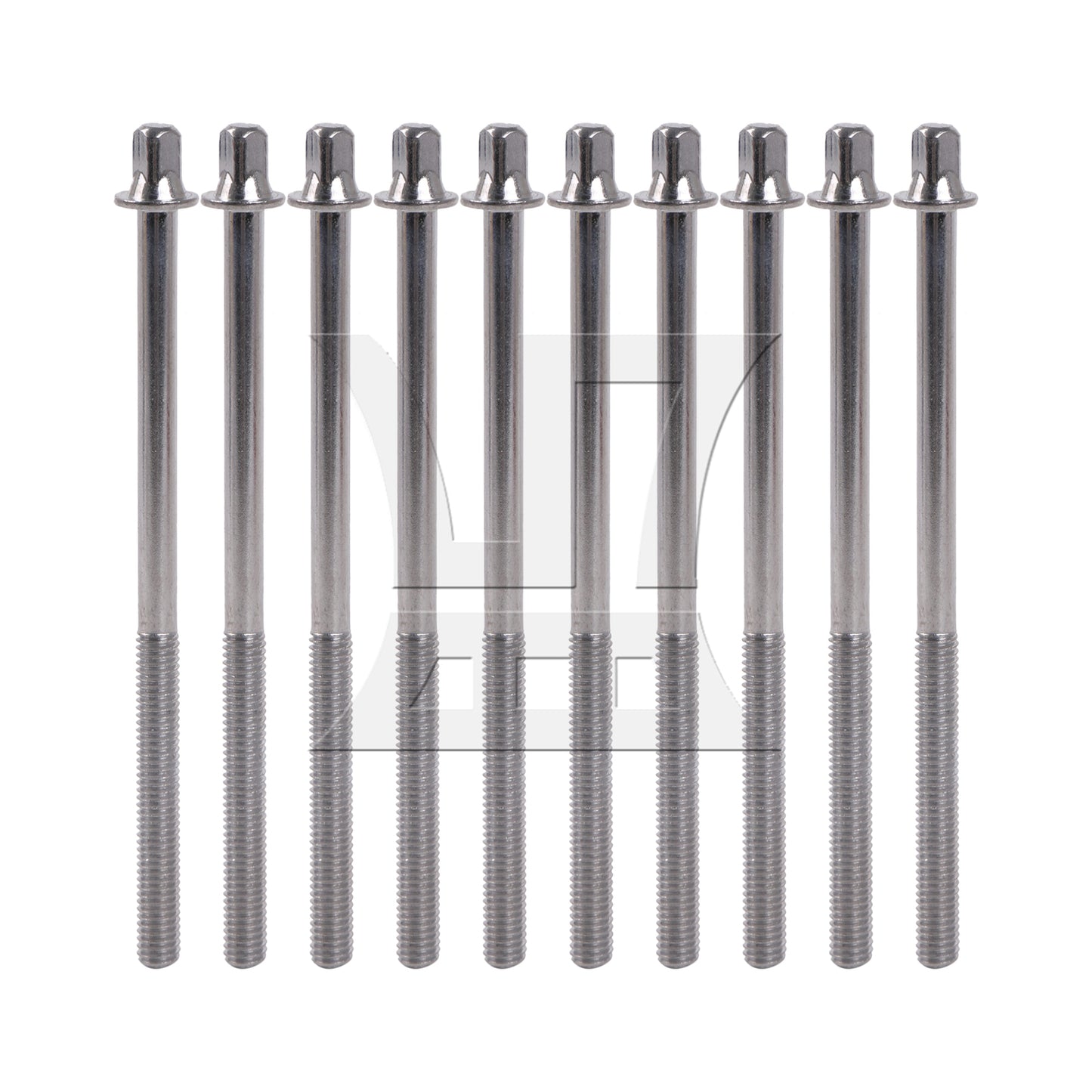BQLZR  M6 Thread Dia Drum Tension Rods 100mm Length Drum Kit Screws Silver