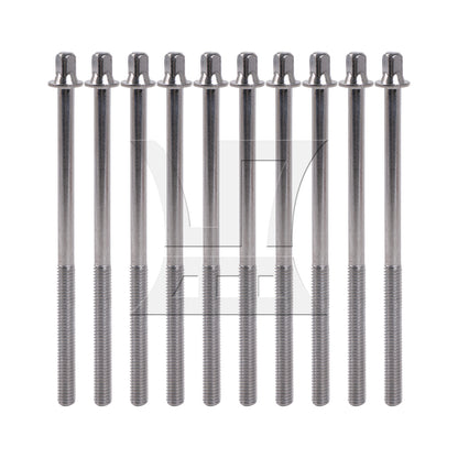 BQLZR  M6 Thread Dia Drum Tension Rods 100mm Length Drum Kit Screws Silver