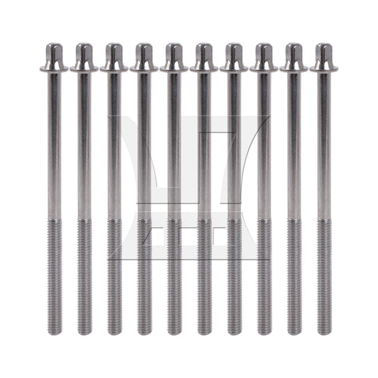 BQLZR  M6 Thread Dia Drum Tension Rods 100mm Length Drum Kit Screws Silver
