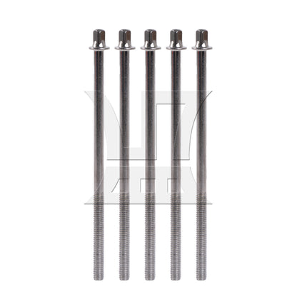 BQLZR M6 Thread Dia Drum Tension Rods 130mm Length Drum Kit Screws Silver