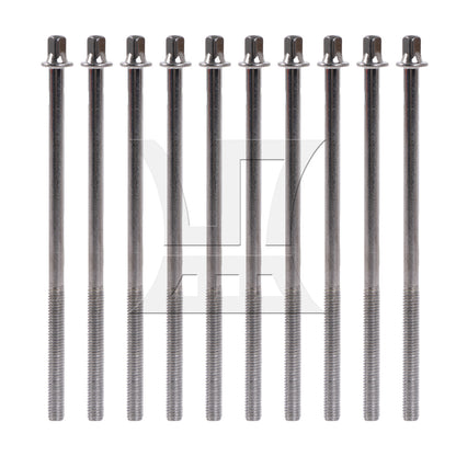 BQLZR M6 Thread Dia Drum Tension Rods 130mm Length Drum Kit Screws Silver